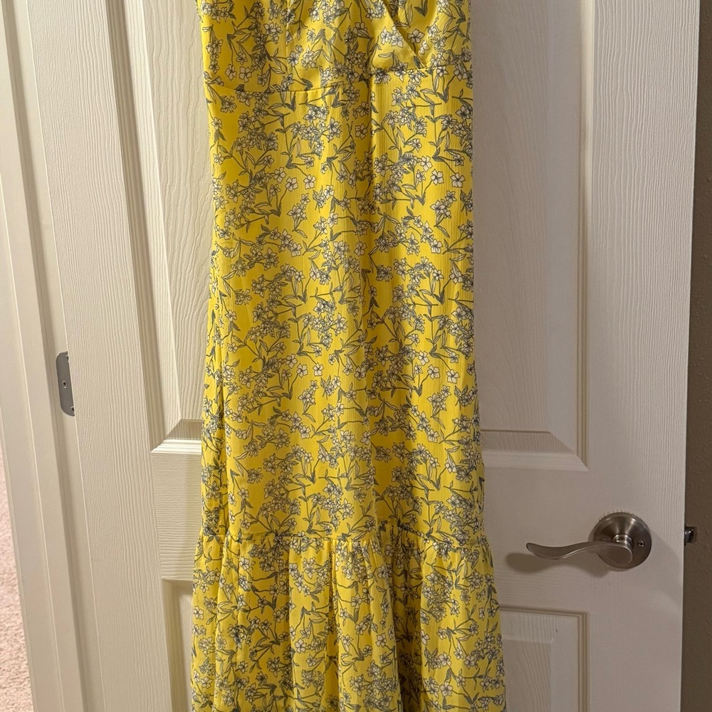 Banana Republic Yellow Floral Maxi Dress